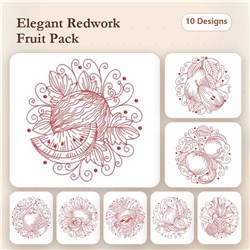 Redwork Fruits