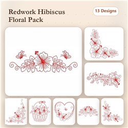 Redwork Hibiscus