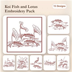 Redwork Koi Fish