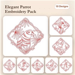 Redwork Parrot 2