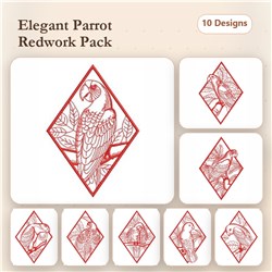 Redwork Parrot 3