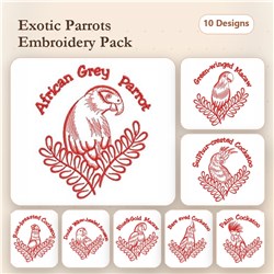 Redwork Parrots 1