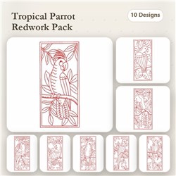 Redwork Parrots 3