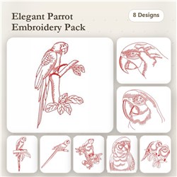 Redwork Parrots