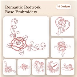 Redwork Rose 4