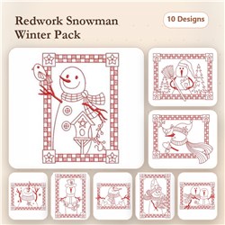 Redwork Snowman