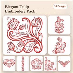 Redwork Tulips