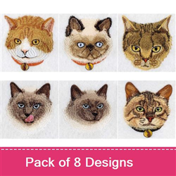 Pretty Cat Head Embroidery Design