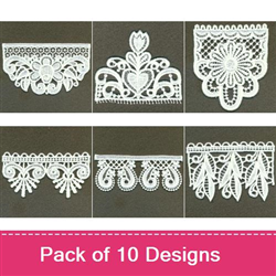 Borders (Lace) Design Pack Designs for Embroidery Machines
