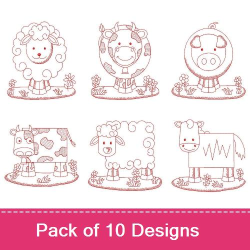 Redwork Shaped Animals Embroidery design pack by Sweet Heirloom ...