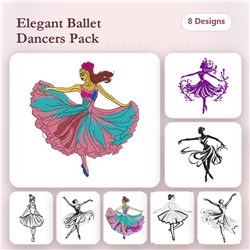 Ballet Dancer Embroidery Bundle – Elegant Designs (8 Designs)