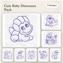 Baby Dinos Redwork