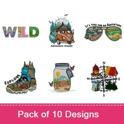 Time For Adventure Embroidery design pack by Unicorn Creatives ...