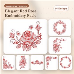 Redwork Amazing Rose