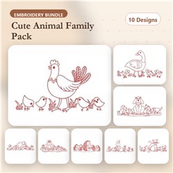 Redwork Aminal Moms
