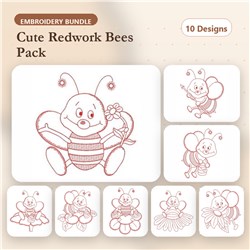 Redwork Busy Bee