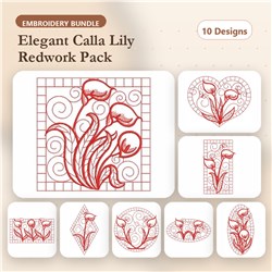 Redwork Calla Lily