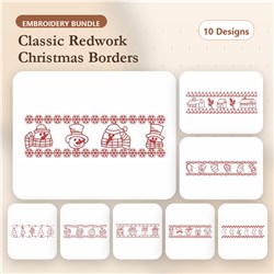 Redwork Christmas Border