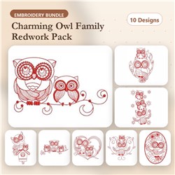 Redwork Cute Owls