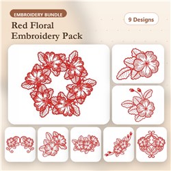 Redwork Flowers 3