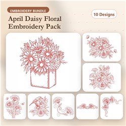 Redwork Flowers 4