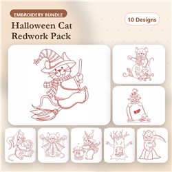 Redwork Halloween Mouse