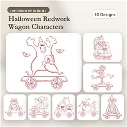 Redwork Halloween Train