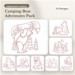 Redwork Happy Bear