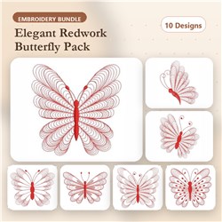 Redwork Rippled Butterfly