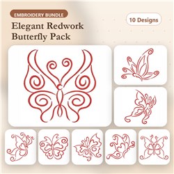 Redwork Simple Butterflies