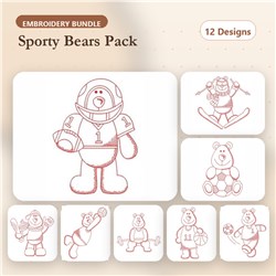 Redwork Sport Bear