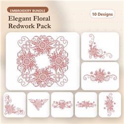 Redwork Sunflowers