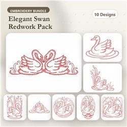 Redwork Swan