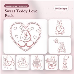 Redwork Valentine Bear