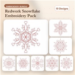 Snowflake Redwork Quilts