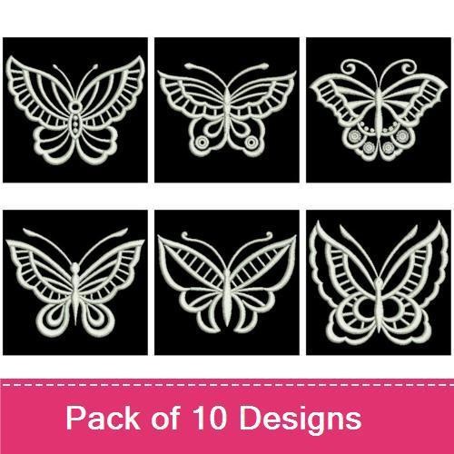 Butterfly Embroidery Bundle – Elegant Butterfly Design 1, Elegant Butterfly Design 2, Elegant Butterfly Design 3 & More (10 Designs)