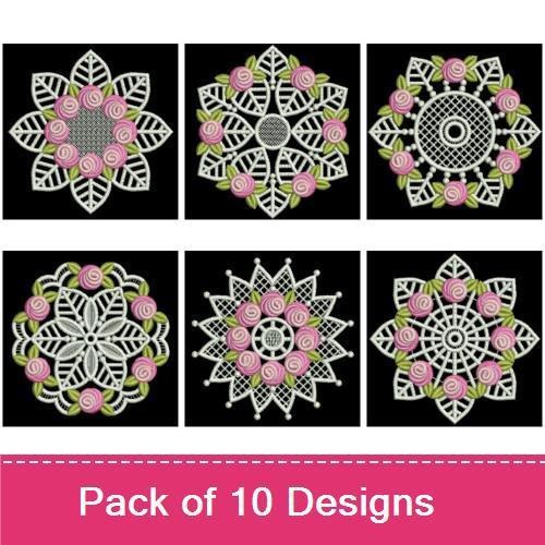FSL Bullion Rose Doily