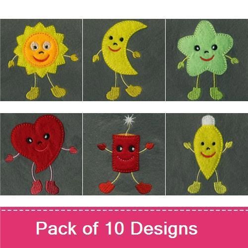 Applique Stick Figure