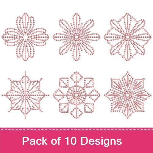 Floral Embroidery Bundle – Beaded Floral Design 1, Beaded Floral Design 2, Beaded Floral Design 3 & More (10 Designs)
