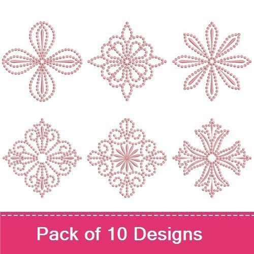 Elegant Pink Dot Embroidery Bundle – Delicate Designs for Home Decor & More (10 Designs)