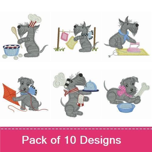 Playful Pup Embroidery Bundle – Fun Activities for Dogs (10 Designs)
