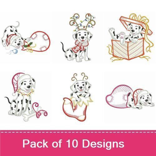 Festive Dalmatian Embroidery Bundle – Holiday Designs (10 Designs)