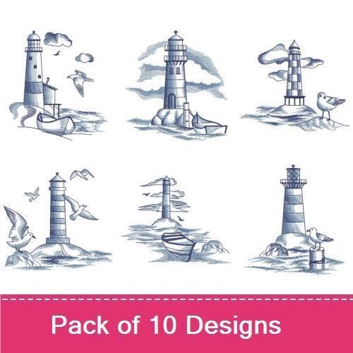 Toile Lighthouse Scene