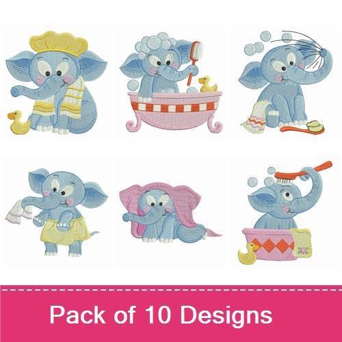 Bathtime Elephants