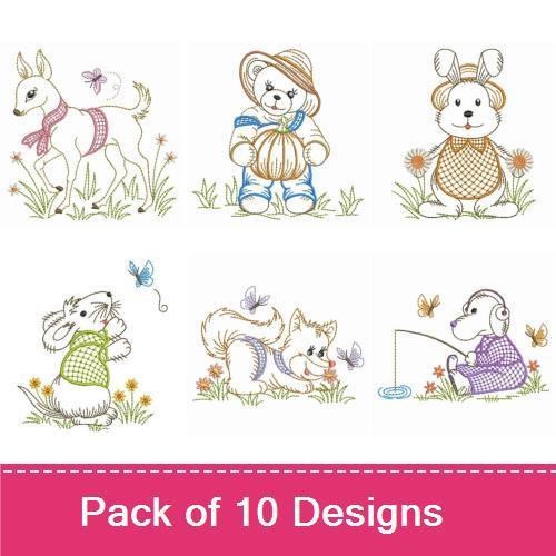 Cute Woodland Friends Embroidery Bundle – Adorable Animals (10 Designs)