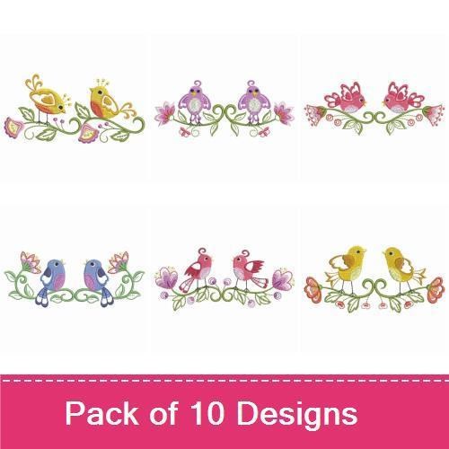 Floral Birds Border