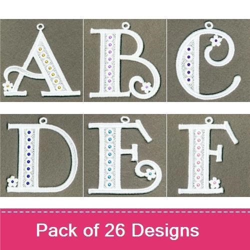 FSL Elegant Floral Alphabet Embroidery Bundle – Floral Letter A, Floral Letter B, Floral Letter C & More (26 Designs)