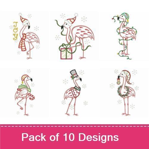 Vintage Christmas Flamingo