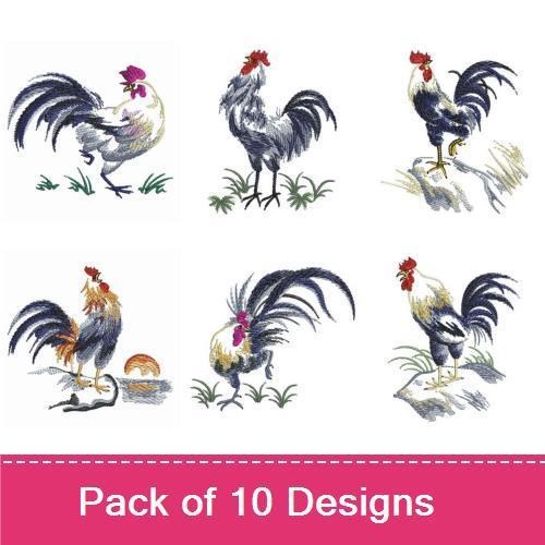 Brush Painting Roosters