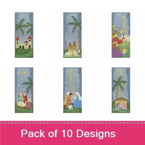 Nativity Scene Embroidery Designs Bundle – Mary, Joseph, Baby Jesus & More (10 Designs)